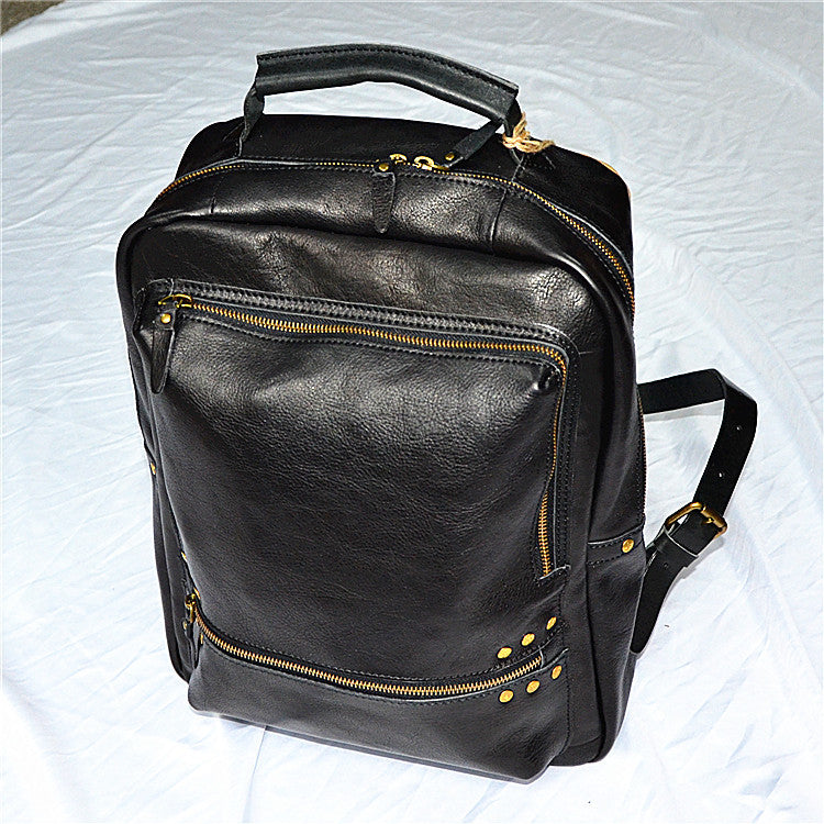 Genuine Leather Vintage Vegetable Tanned Washing Travel Bags