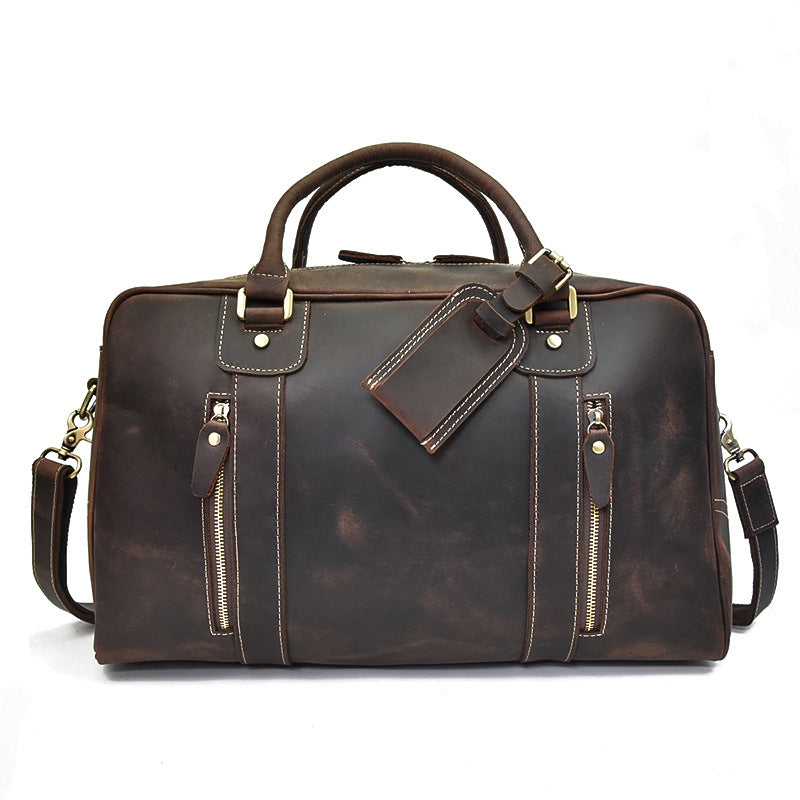 Leather Vintage Crazy Horse Large Capacity Travel Bags