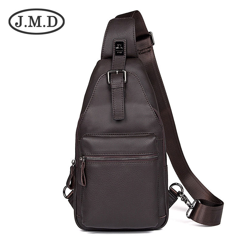Men's Graceful Classic Leather Vintage Cowhide Men's Chest Bags