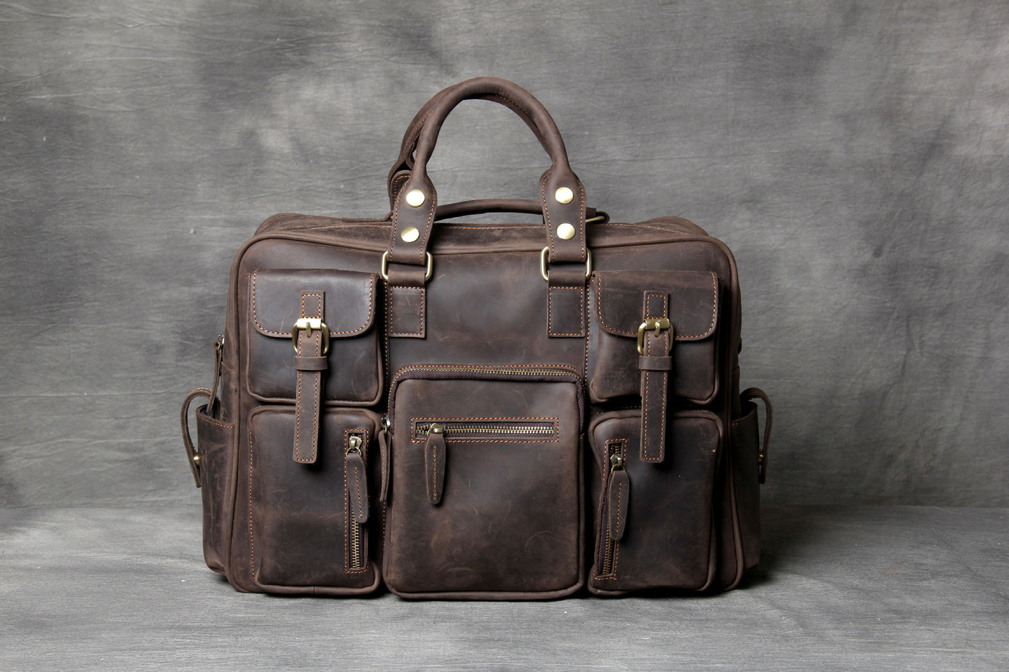 Men's First Layer Leather Large Capacity Handmade Travel Bags
