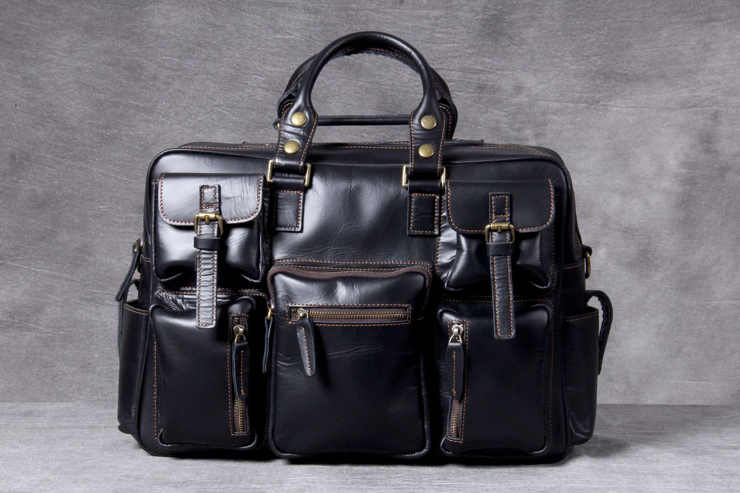 Men's First Layer Leather Large Capacity Handmade Travel Bags