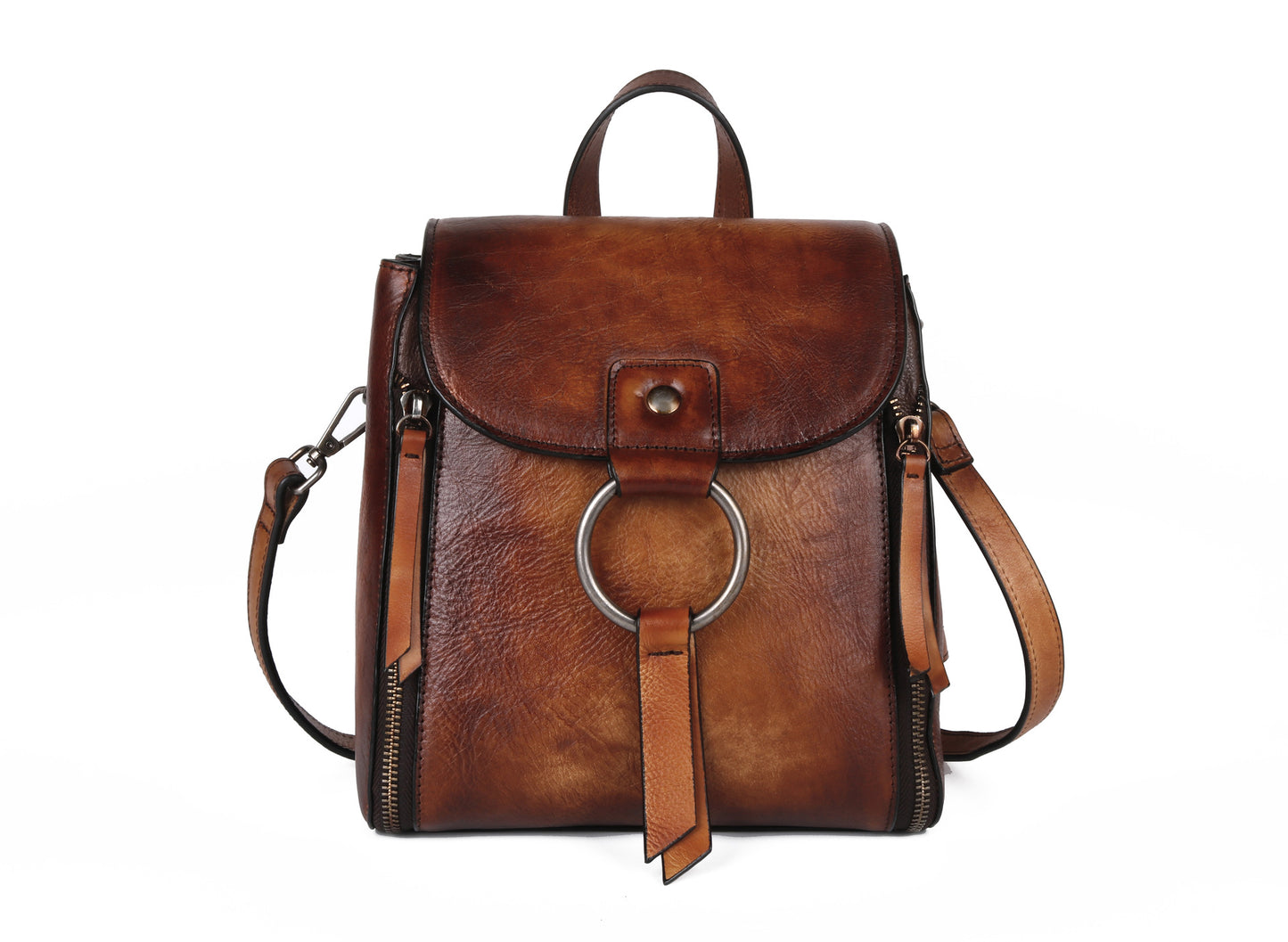 Women's Retro Brushed Color First Layer Cowhide Shoulder Bags