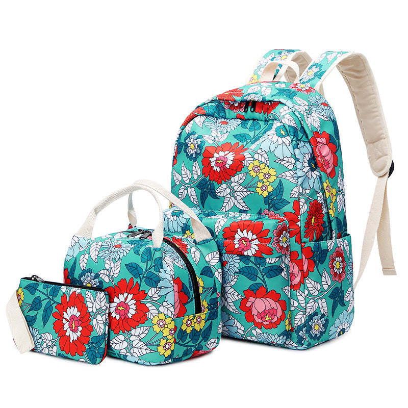 Slouchy Pencil Lunch Three-piece Nylon Schoolgirl Backpacks