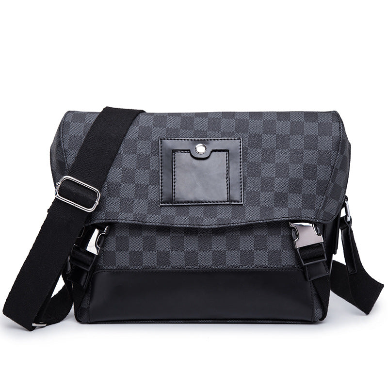 Men's Super Hot Chessboard Plaid Fashion With Men's Shoulder Bags