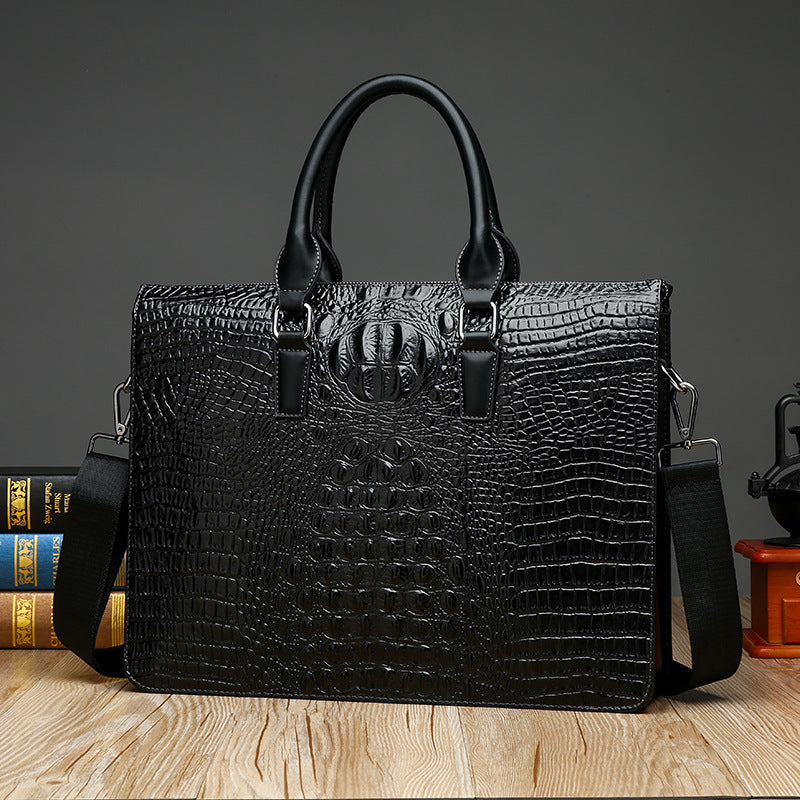 Men's Crocodile Pattern Horizontal Business Fashion One Men's Briefcases