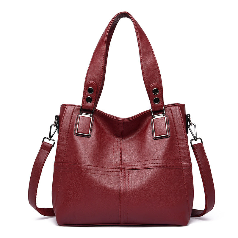 Women's Soft Leather Fashion Mom Large Capacity Shoulder Bags