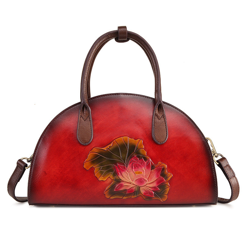 Women's Genuine Leather First Layer Cowhide Vintage Hand-rub Handbags