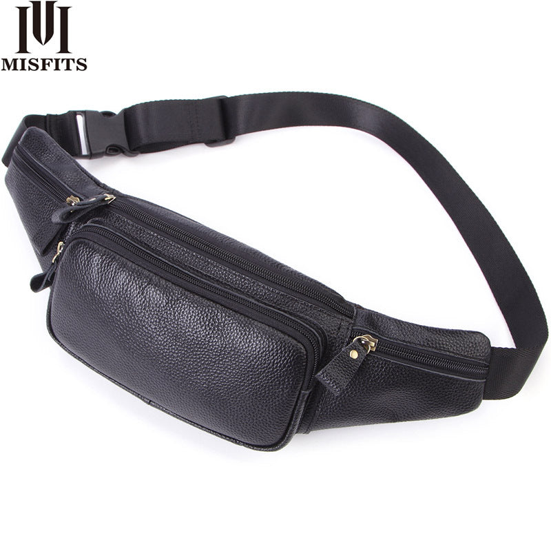 Men's Korean Trendy Leather Leisure Running Hiking Men's Waist Packs