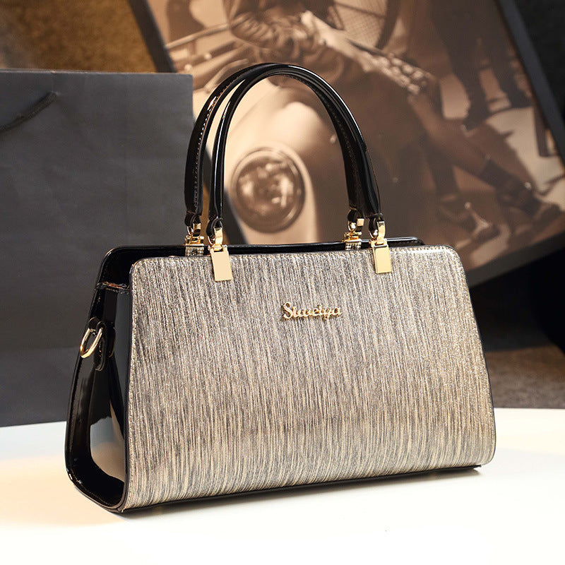 Women's Summer Fashion Mom Genuine Leather Patent Handbags