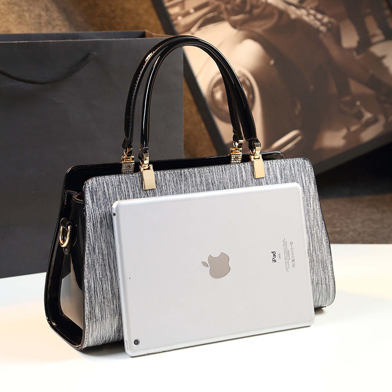 Women's Summer Fashion Mom Genuine Leather Patent Handbags