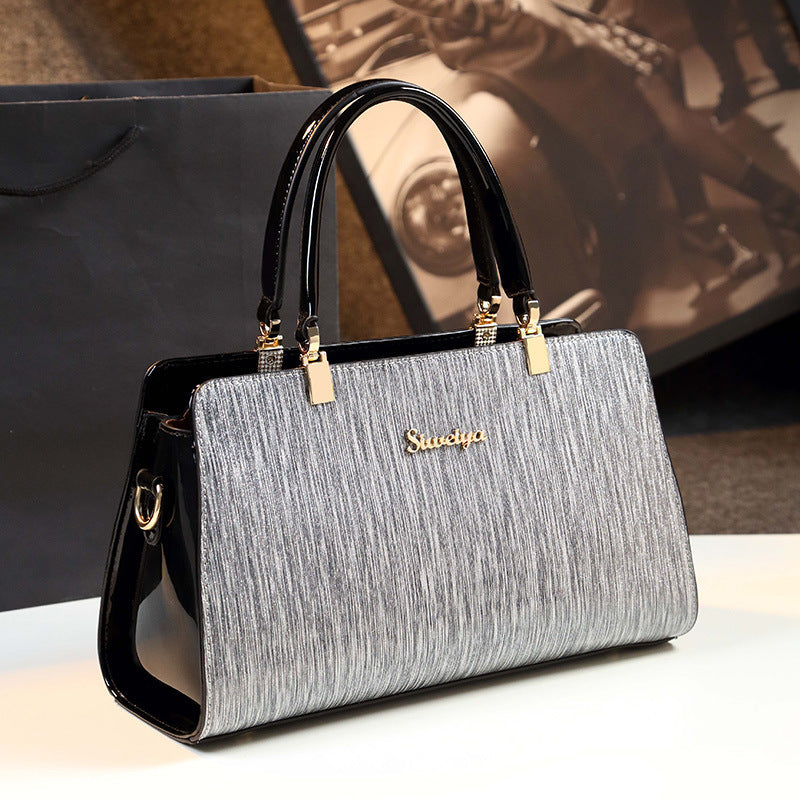 Women's Summer Fashion Mom Genuine Leather Patent Handbags