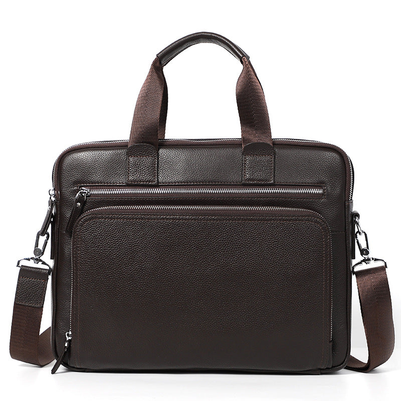 Men's Large Capacity First Layer Cowhide Portable Men's Briefcases