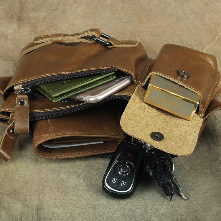 Women's & Men's & Leather Retro Oily Mobile Bags