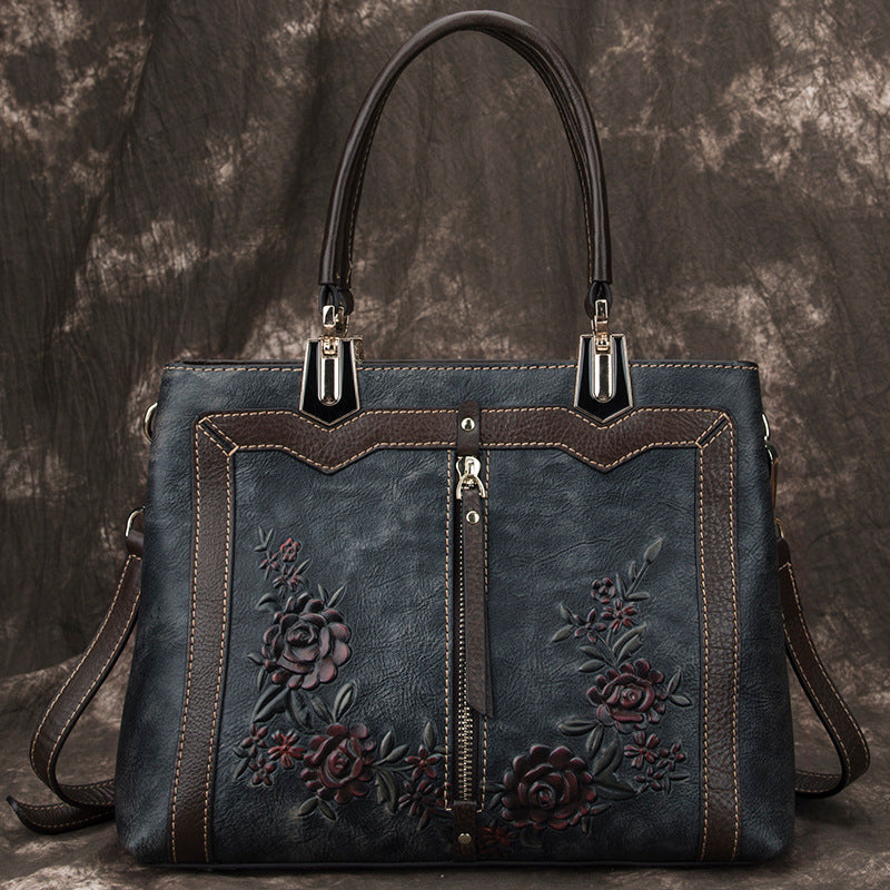 Women's Genuine Leather Vintage Top Layer Big Handbags