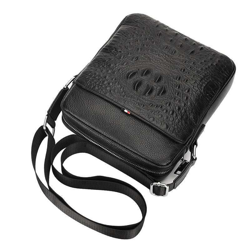 Men's First Layer Cowhide Leather Waterproof Hard-wearing Men's Shoulder Bags