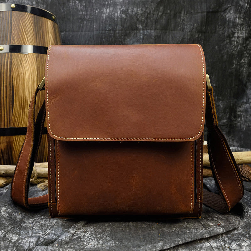 Men's Leather Crazy Horse Vintage First Layer Men's Shoulder Bags