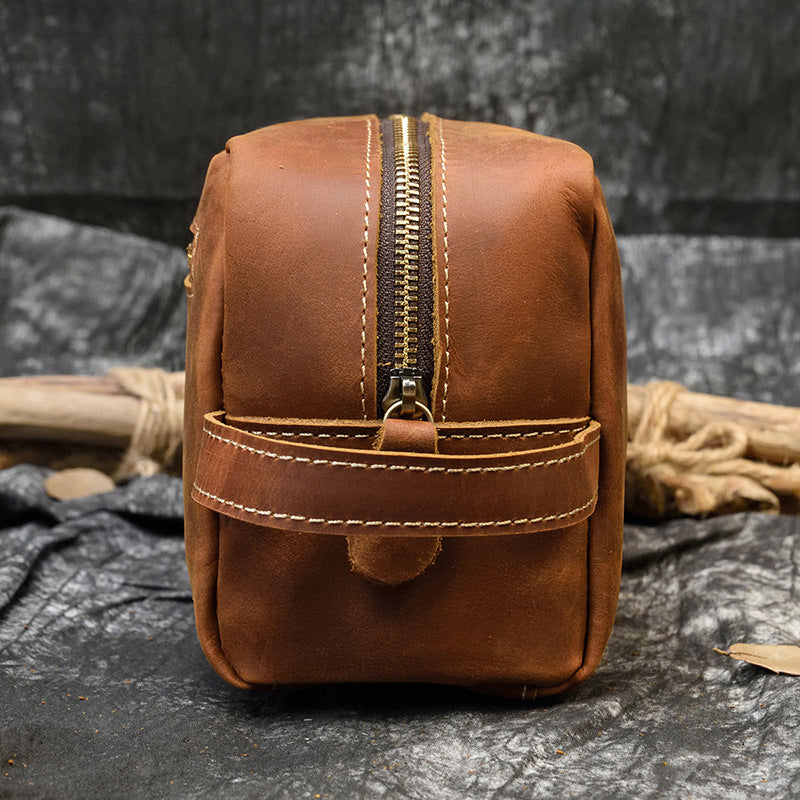 Women's & Men's & Plaid Crazy Horse Leather Wash Men's Handbags