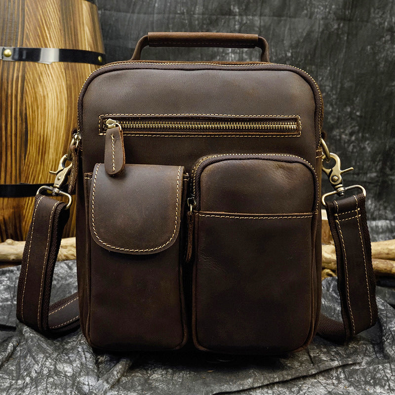 Men's Leather Crazy Horse Outing First Layer Men's Shoulder Bags