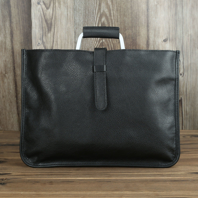 Men's Classic First Layer Cowhide Portable Leather Retro Men's Handbags
