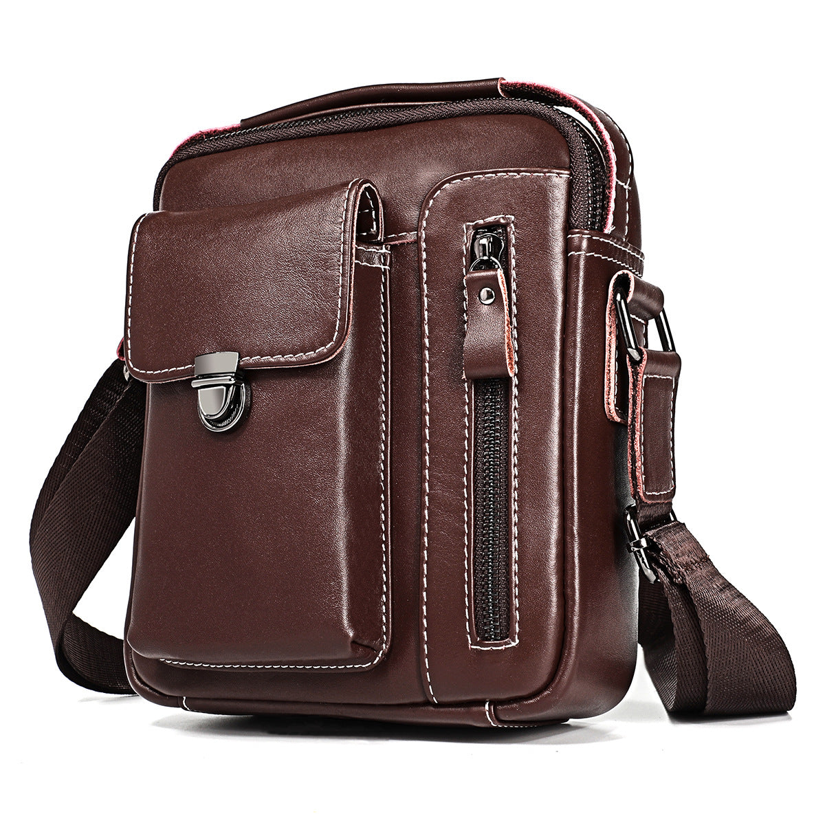 Men's Durable Leather Vertical Portable For Men's Messenger Bags