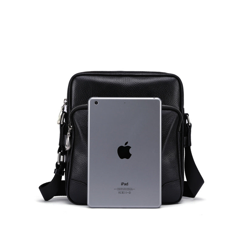 Men's Leather Vertical First Layer Cowhide Large Capacity Men's Shoulder Bags