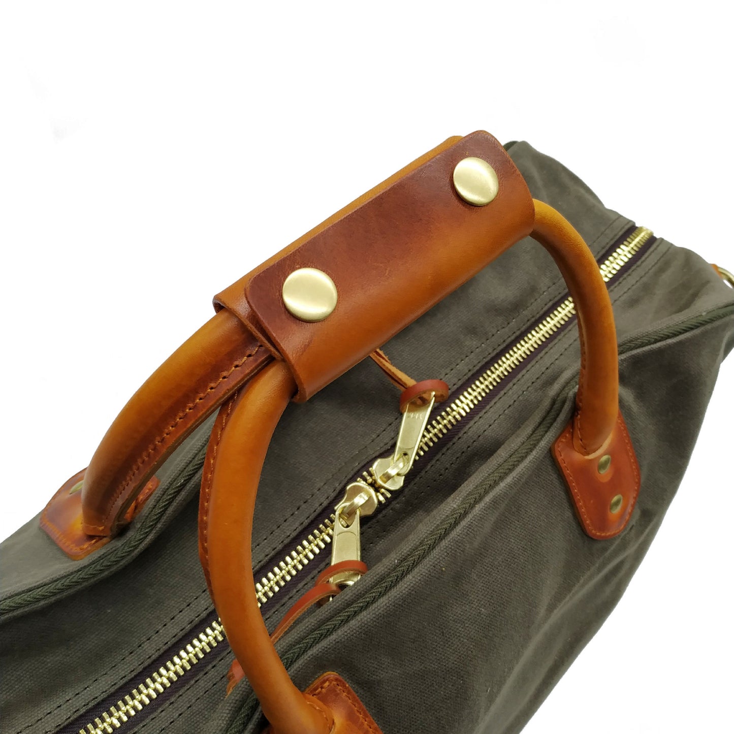 Men's Leather American Vintage Canvas Oil Wax Travel Bags