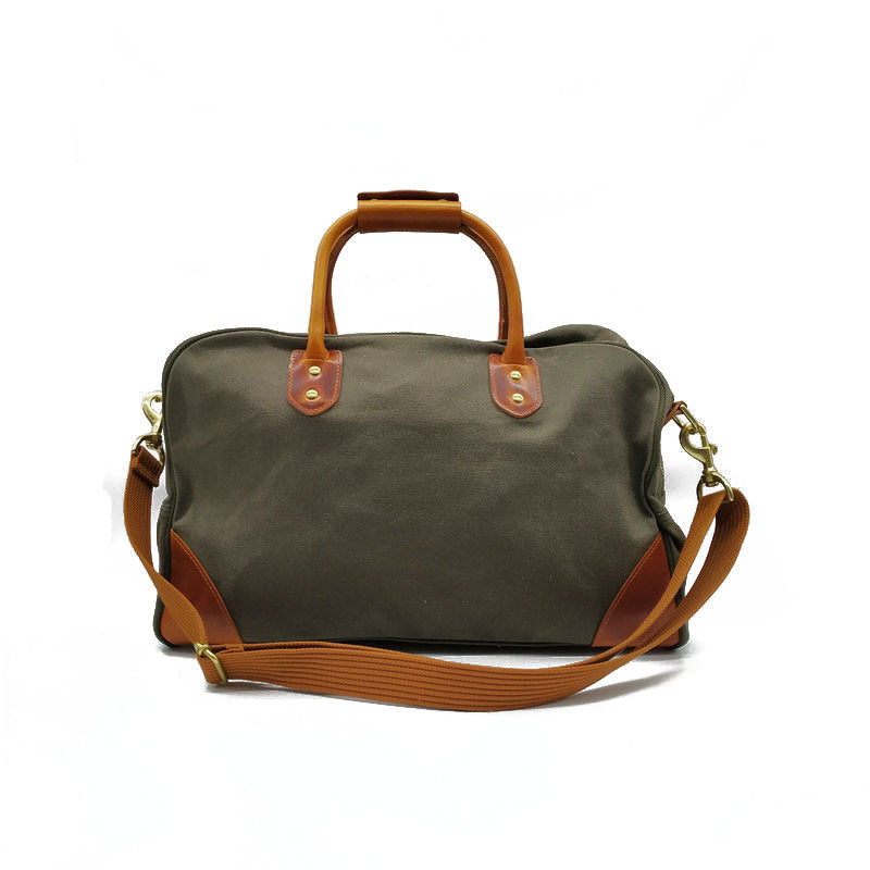 Men's Leather American Vintage Canvas Oil Wax Travel Bags