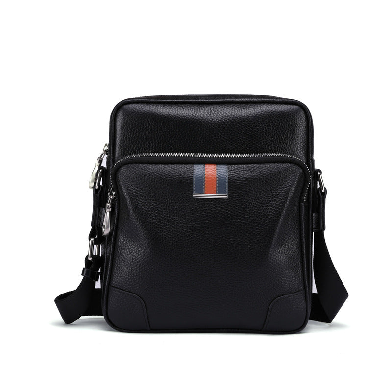 Men's Leather Vertical First Layer Cowhide Large Capacity Men's Shoulder Bags