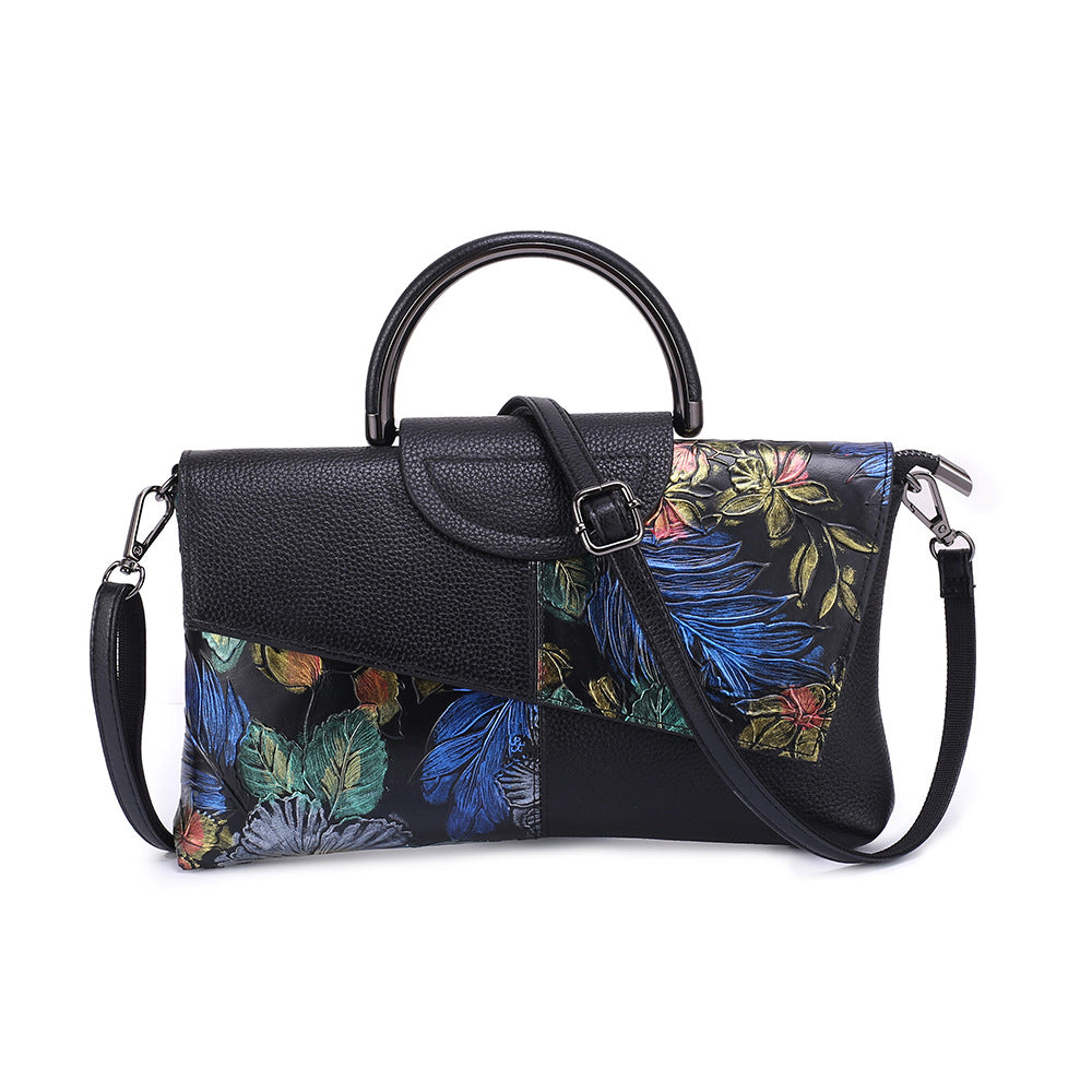 Women's Pattern Genuine Leather Soft Cattlehide Fashion Handbags