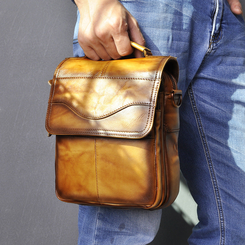 Men's Layer Crazy Horse Skin Cowhide Retro Men's Messenger Bags