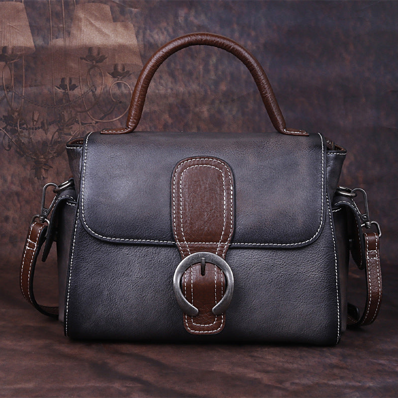 Women's Retro First Layer Cattlehide Leather Fashion Etc. Shoulder Bags
