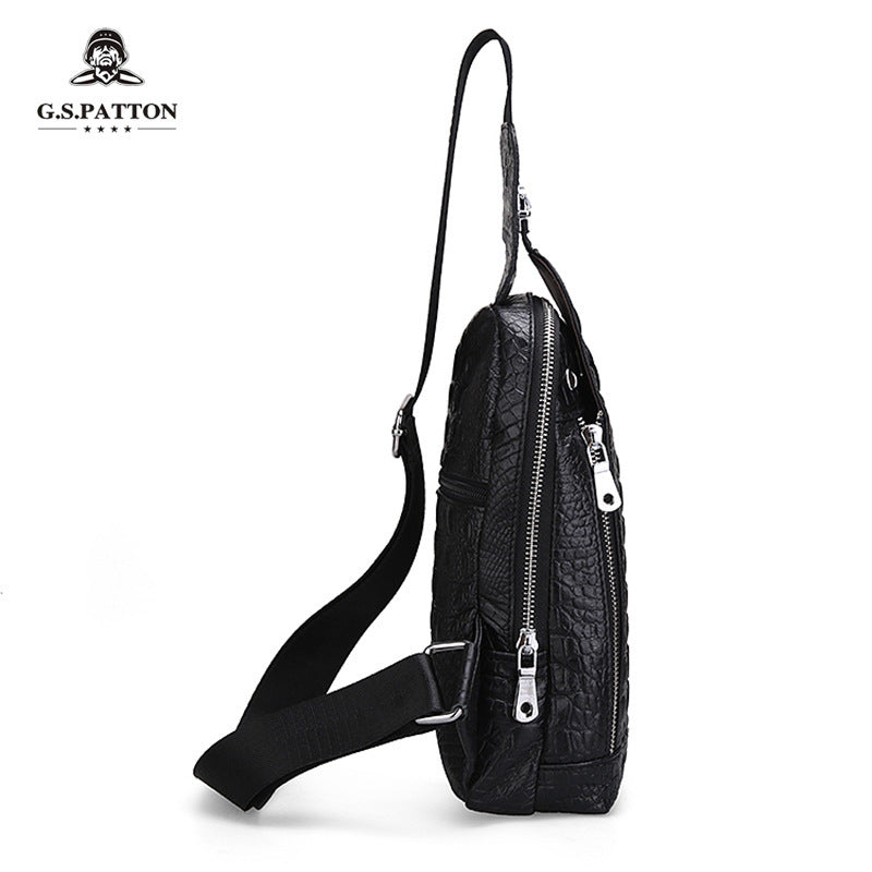 Men's Beautiful Versatile Crocodile Pattern Leather Bags