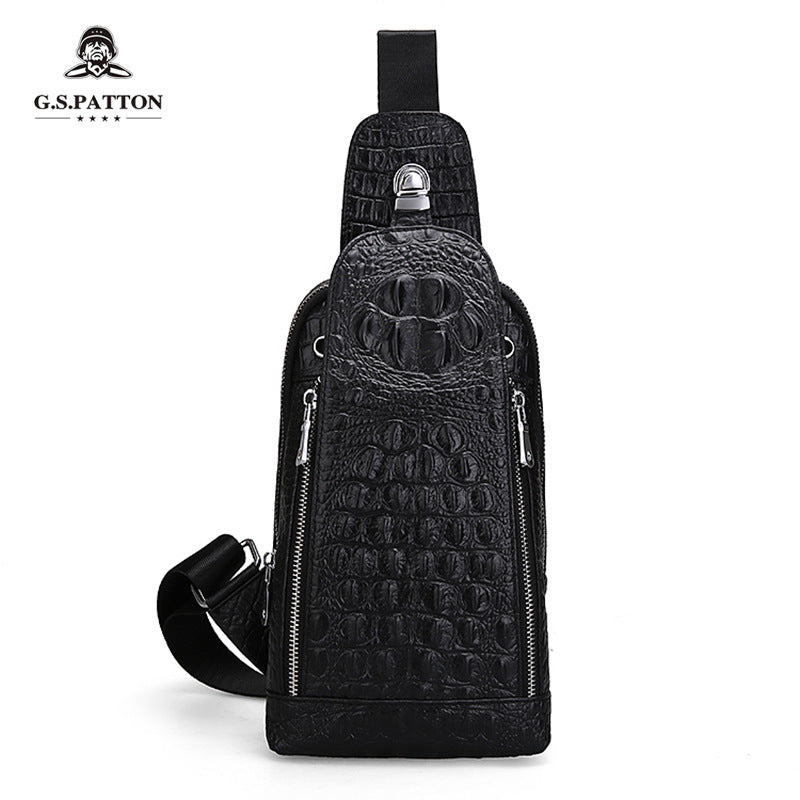 Men's Beautiful Versatile Crocodile Pattern Leather Bags