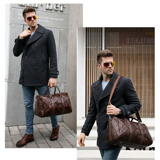 Vintage First Layer Cowhide Large Capacity Travel Bags