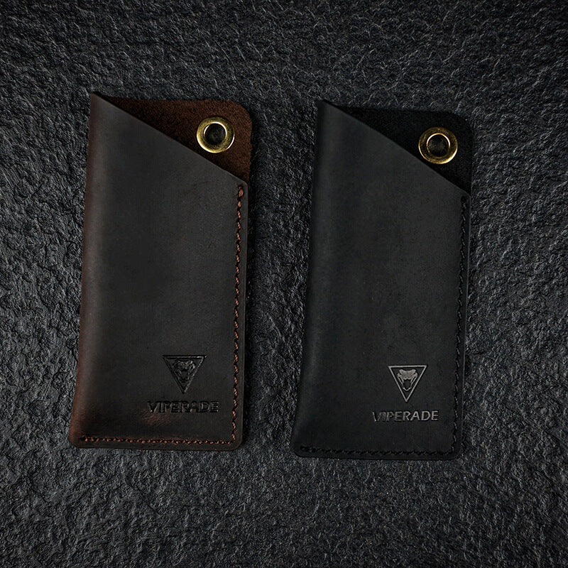 Crazy Horse Leather Tool Blade Sheath Card Holder