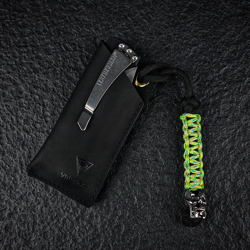 Crazy Horse Leather Tool Blade Sheath Card Holder