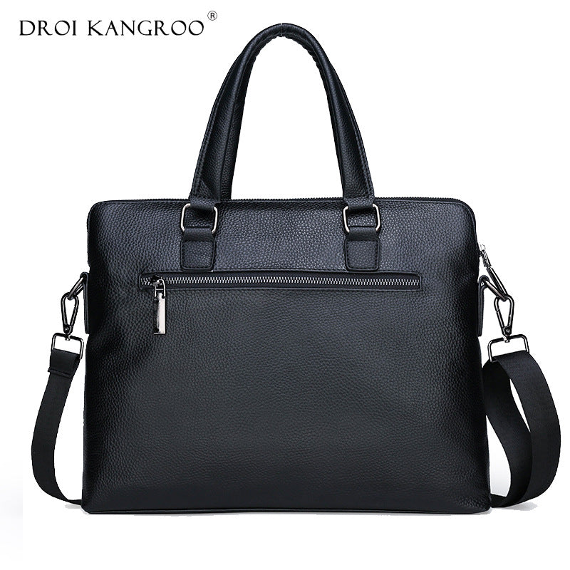 Men's Business Leather First Layer Cow Computer Men's Handbags