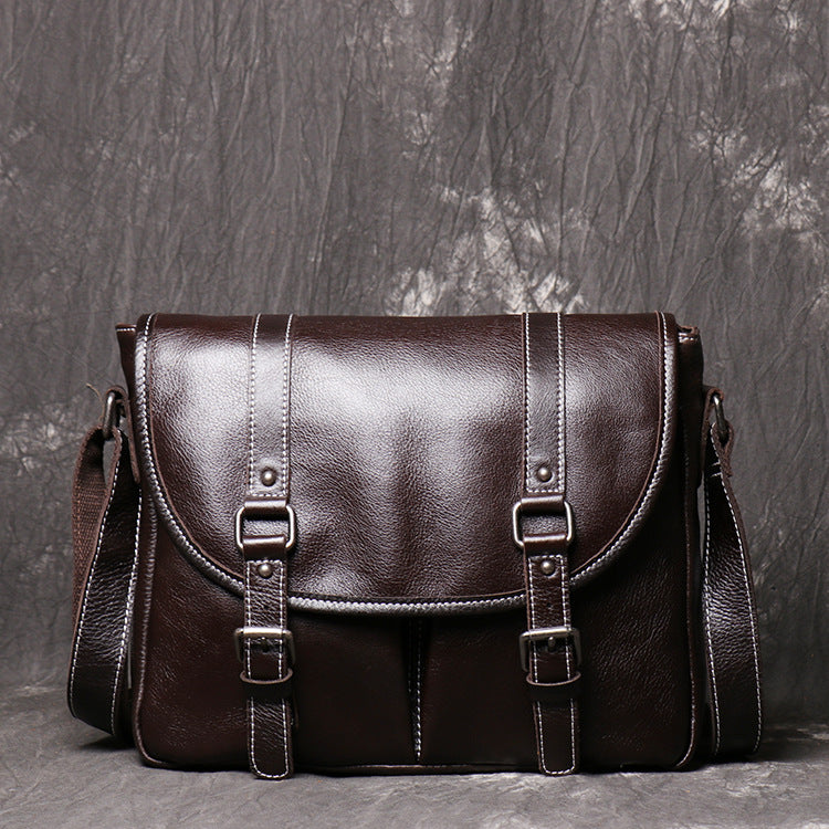 Women's & Men's & Leather Large Capacity File Men's Shoulder Bags