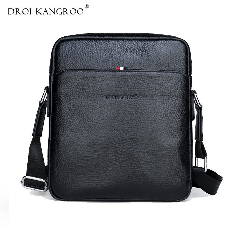Men's First Layer Cowhide Leather Waterproof Hard-wearing Men's Shoulder Bags