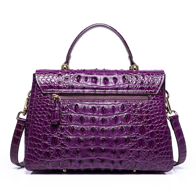 Women's Crocodile Pattern Genuine Leather Top Layer Handbags