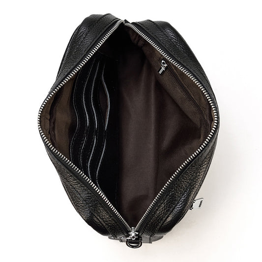 Women's & Men's & Leather Fashion Black Clutch Multifunctional Men's Handbags