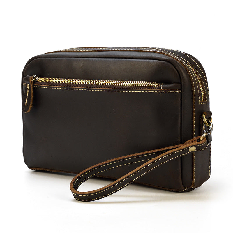 Women's & Men's & Leather Fashion Black Clutch Multifunctional Men's Handbags
