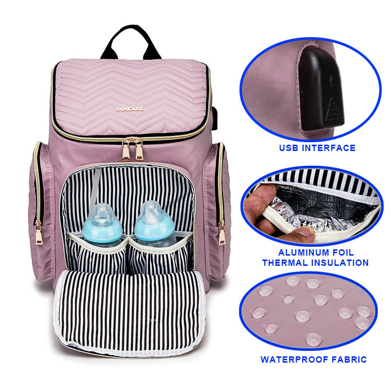 Women's Fashion Embroidered Mummy Maternity Multifunctional Large Bags