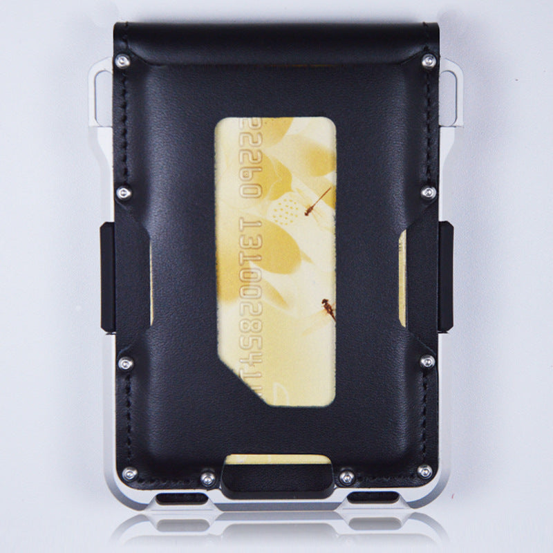Men's Charming Brush Metal Aluminum Alloy Card Holder