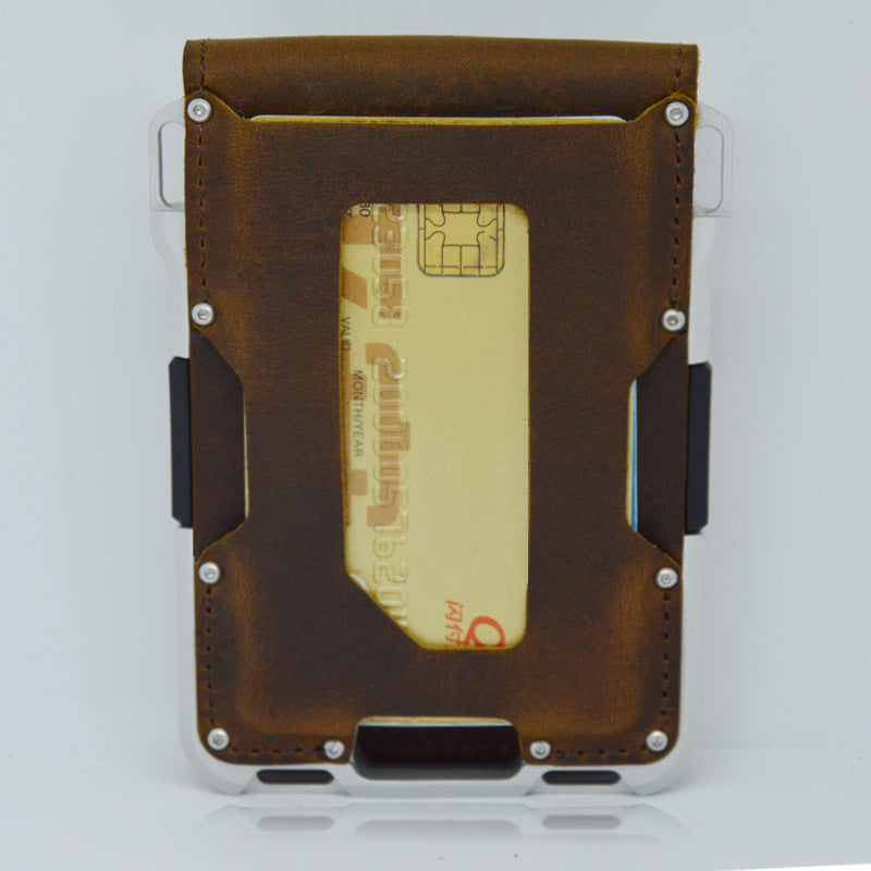 Men's Charming Brush Metal Aluminum Alloy Card Holder