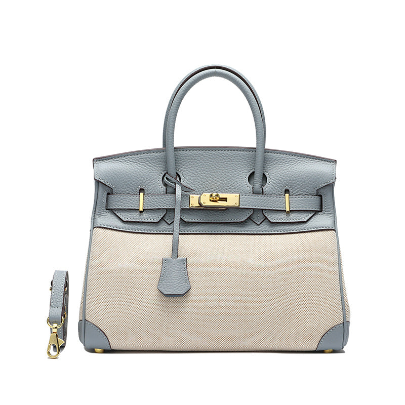 Women's Matching Top Layer Cowhide Cloth Fashion Handbags