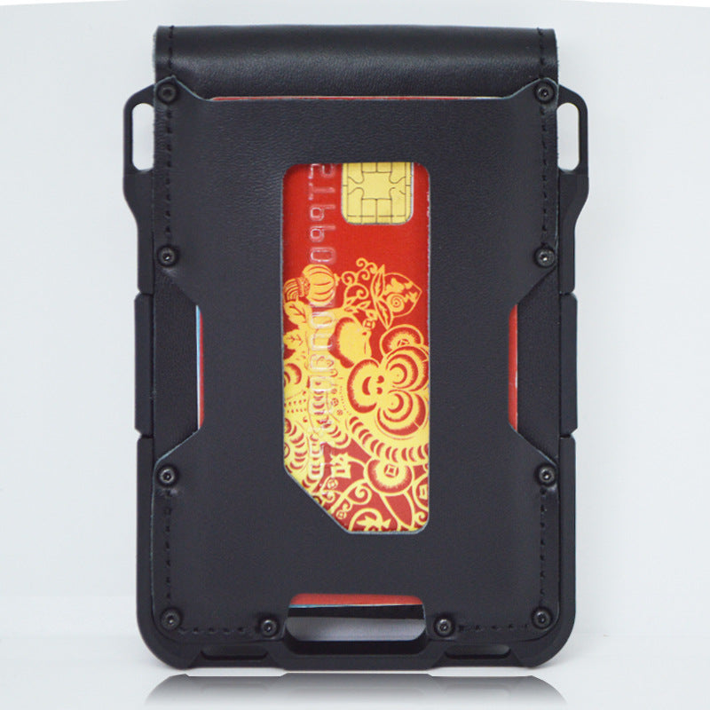 Men's Charming Brush Metal Aluminum Alloy Card Holder