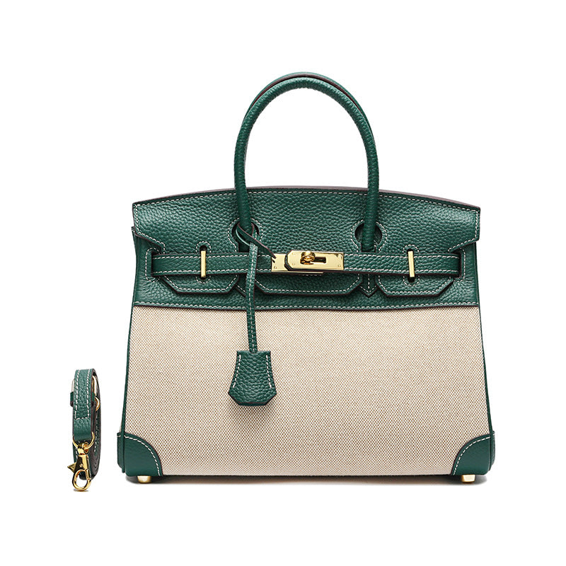 Women's Matching Top Layer Cowhide Cloth Fashion Handbags