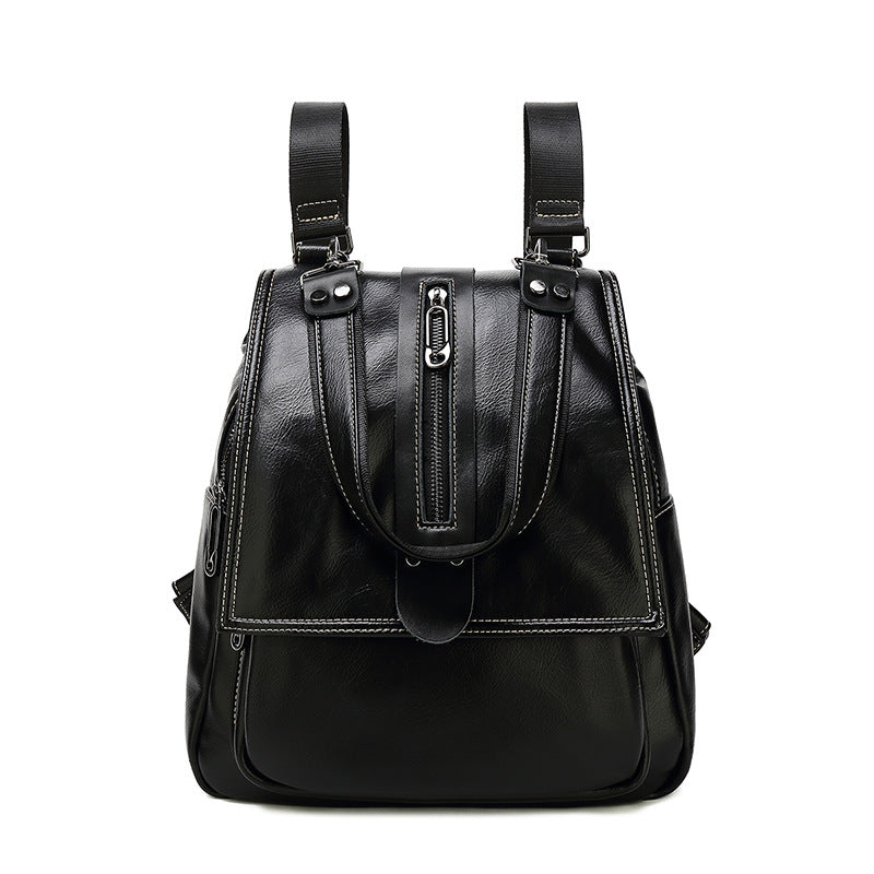 Women's Fashion Leather Oil Wax Batch Backpacks