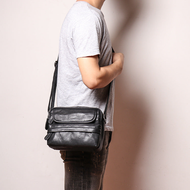 Women's & Men's & Matte Leather Large Capacity Cowhide Men's Shoulder Bags